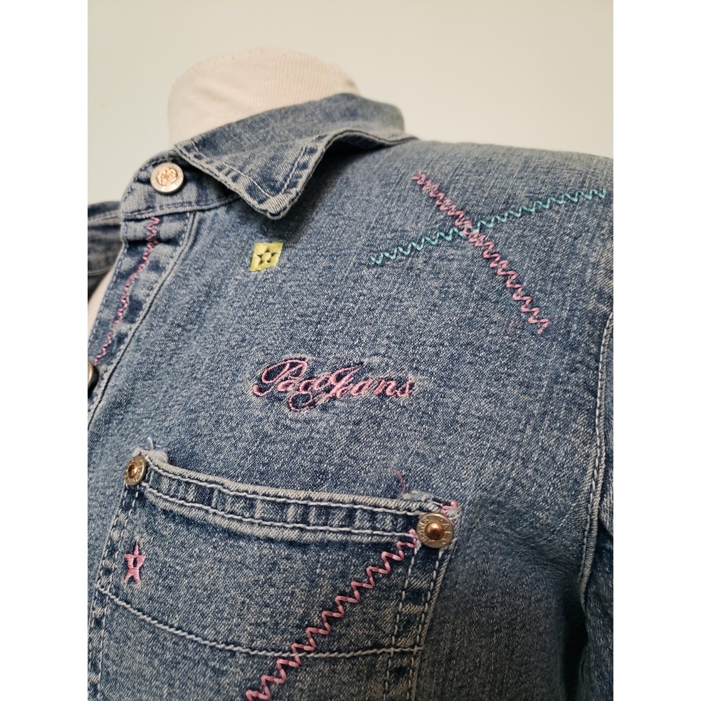 VTG Paco Jeans Denim Jacket Women XL Embroidered Stretch Retro Y2K Deadstock NWT - Picture 4 of 13